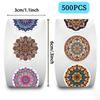 500 Pieces/rolling Sticker Hot-selling Tape Mandala Pattern Sticker Hand Account Material Decorative Envelope Seal Sticker
