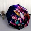 Ombrello pieghevole KPop Demon X con apertura e chiusura automatiche, telaio a 8 stecche e design compatto da viaggio, perfetto per tutte le occasioni | Elegante