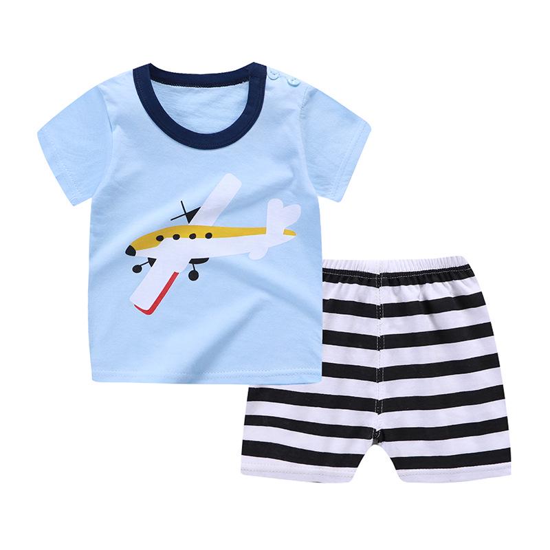 Cute Children Short-sleeved Suit Baby T-shirt Set Cotton Short-sleeved Shorts Kids Summer Children's Clothing