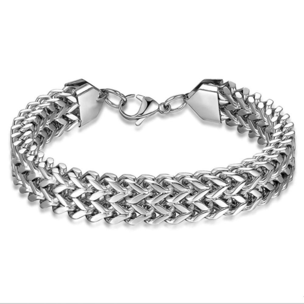 Stylish Stainless Steel Braided Hip-Hop Bracelet for Men