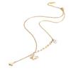 Elegant Seashell & Butterfly Titanium Necklace with Pearl Pendant for Women