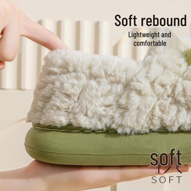 Women's Thick-Soled Cute Cotton Slippers - Non-Slip, Plus Velvet, Indoor/Outdoor Winter Heel-Covering Shoes, 2025 New Style.