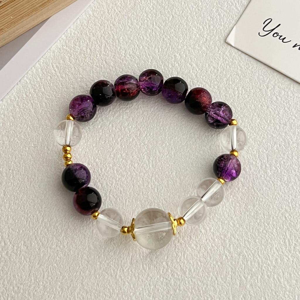 Glass Stone Bracelet For Women 10mm Beaded Stretch Bracelets DIY Beading Charms Handmade Bangles Jewelry Gifts