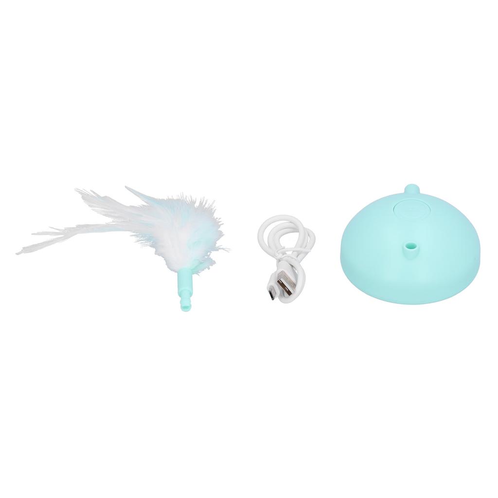 Electric Pet Funny Cat Flashing Ball Feather Turntable Toy Cat Scratching Interactive Play