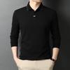Nouveaux polos brodés pour hommes printemps et automne pour hommes jeunes et d'âge moyen, hauts décontractés, t-shirts à manches longues pour hommes