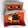 Halloween Decor Pumpkin Ghost Cat Soft Comfortable Duvet Cover Bedding Set Included 1*Duvet Cover & 2*Pillowcases, Gift