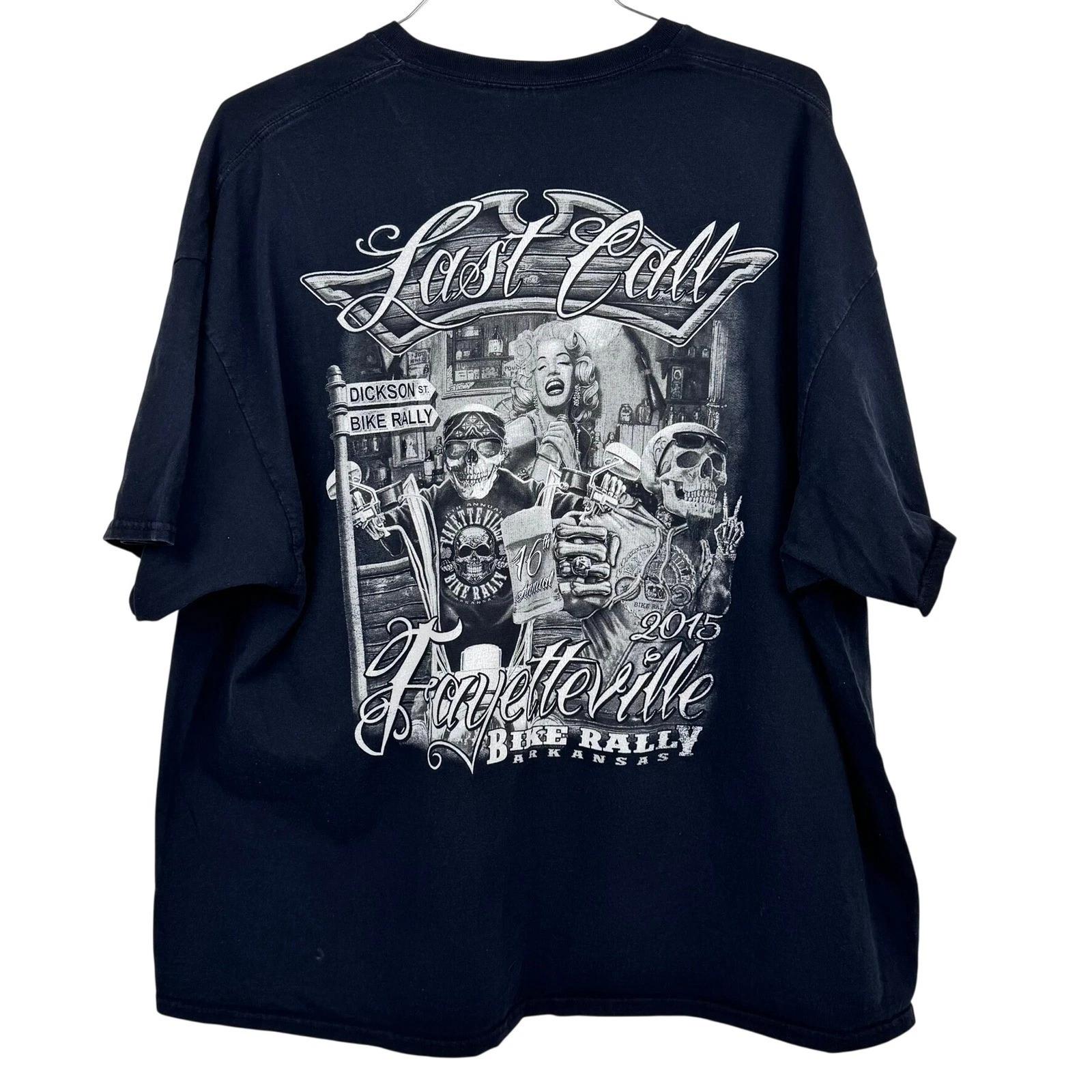 

Black Last Call Fayetteville Arkansas Dickson Bike Rally Motorcycle T-Shirt 2015 L