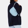 Coach Ella 25 Solid Color Silver Letter Logo Pebble Grain Leather Half Moon Crossbody Bag Women Bags Light-Blue CH196-SVQVE