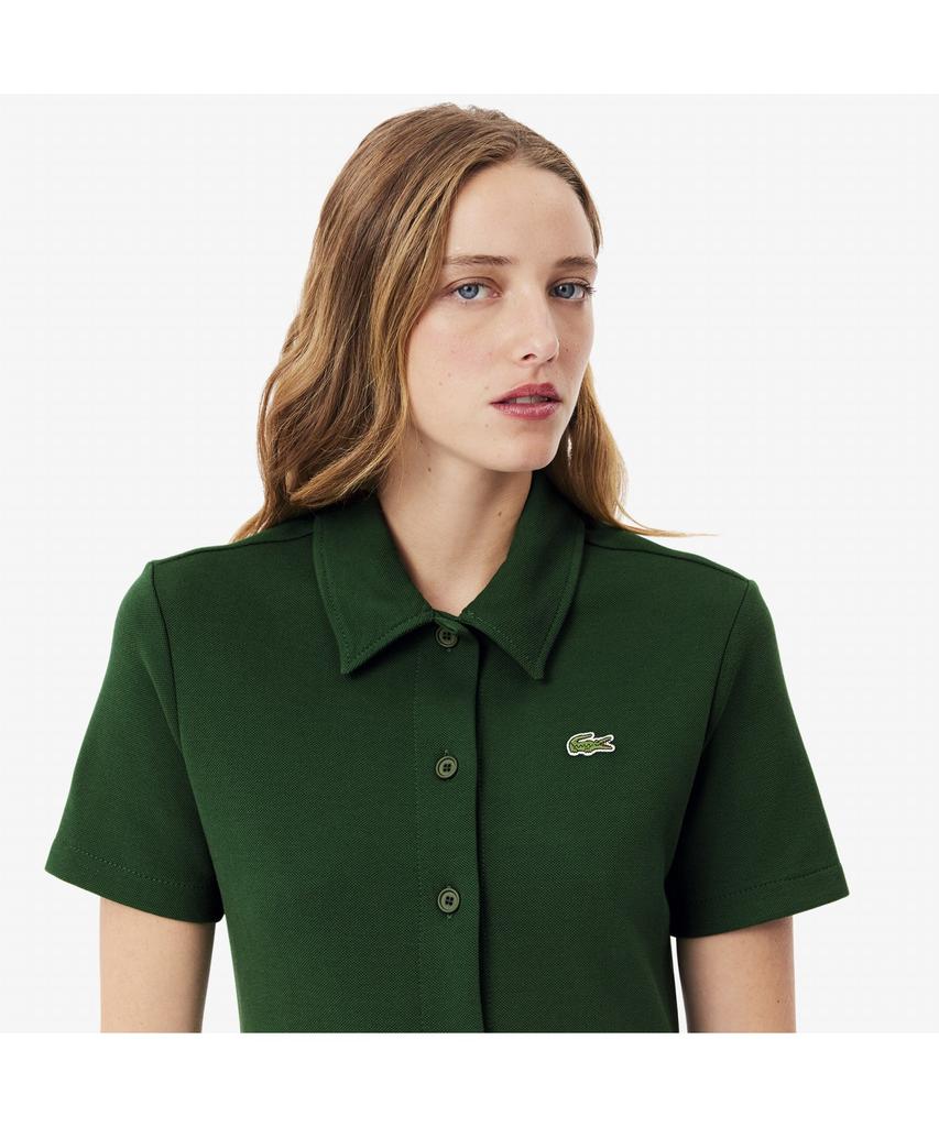 LACOSTE Women'S Double-Sided Pique Short Sleeve Shirt Dress Ef6922-55G 132