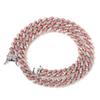 9mm 16inch 18inch 14k 18k Gold Multicolored CZ Cuban Chain Link Necklace Hip Hop Jewelry for   in Stock