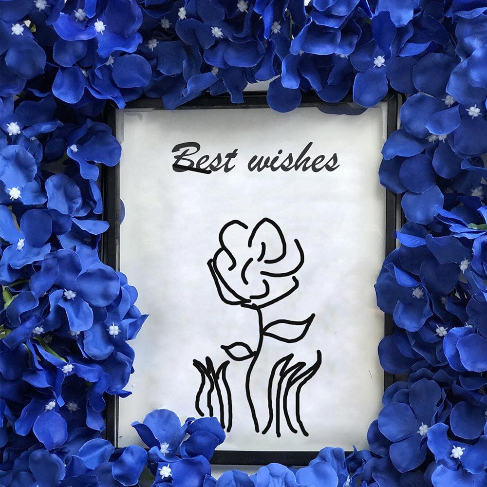 5 Stück Künstliche Hortensie mit Stiel Blau Falsche Hortensienstrauß Blume für Hochzeitsparty Heimdekoration Valentinstag