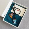 Keychain with Coffee Theme Pendant Retro Style Trendy Coffee Key Chain