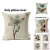 Nature Inspired Pillowcase With Flowers And Green Leaves For Home Decor And Couch Cushion