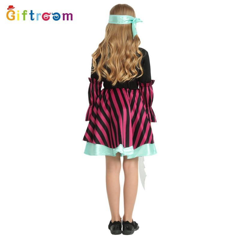 Carnival Festival Party Costume Pirates of the Caribbean Girls Purple Dress Pirate Stage Performance Costume