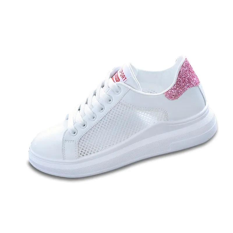 Fashion Women Running Spring Autumn Fashion White Breathable Embroidered Flower Lace-Up Casual Sneakers  women sneakers