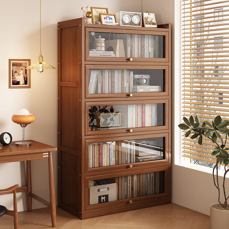 Floor-Standing Bookshelf for Students and Children - Compact Storage Cabinet for Small Apartment Living Rooms