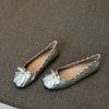 Fashion Vintage Rivet Mary Jane Shoes Women's Autumn New Round Toe Shallow Mouth Metal Buckle Soft Sole Non-slip Wear-resistant Flats
