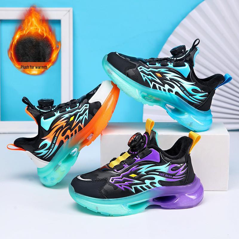 Boys' Winter Warm Sports Shoes 2025, Non-Slip Velvet Cotton Running Shoes for Kids