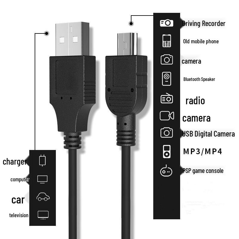 Yushuo Mini Trapezförmiges USB-Kabel, T-Port im alten Stil MP3 Auto-Recorder Ladeanschluss.