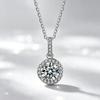 6.5mm 925 Sterling Silver Moissanite Pendant Necklace Ideal Gift For Proposal Engagement Anniversary