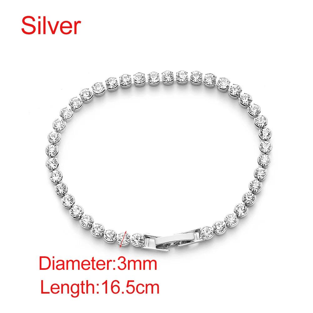 1Pc Crystal Rhinestone Jewelry Gold/Silver Color Bracelet Chain Women Bridesmaid Girls Wedding Party Hot Sale Gift Cuff Bracele