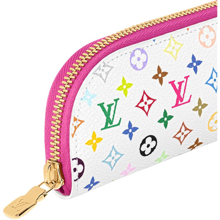 Louis Vuitton X Takashi Murakami Charlotte Letter Logo Reißverschluss Reise Aufbewahrungstasche Unisex Taschen Weiß Mehrfarbig GI1303
