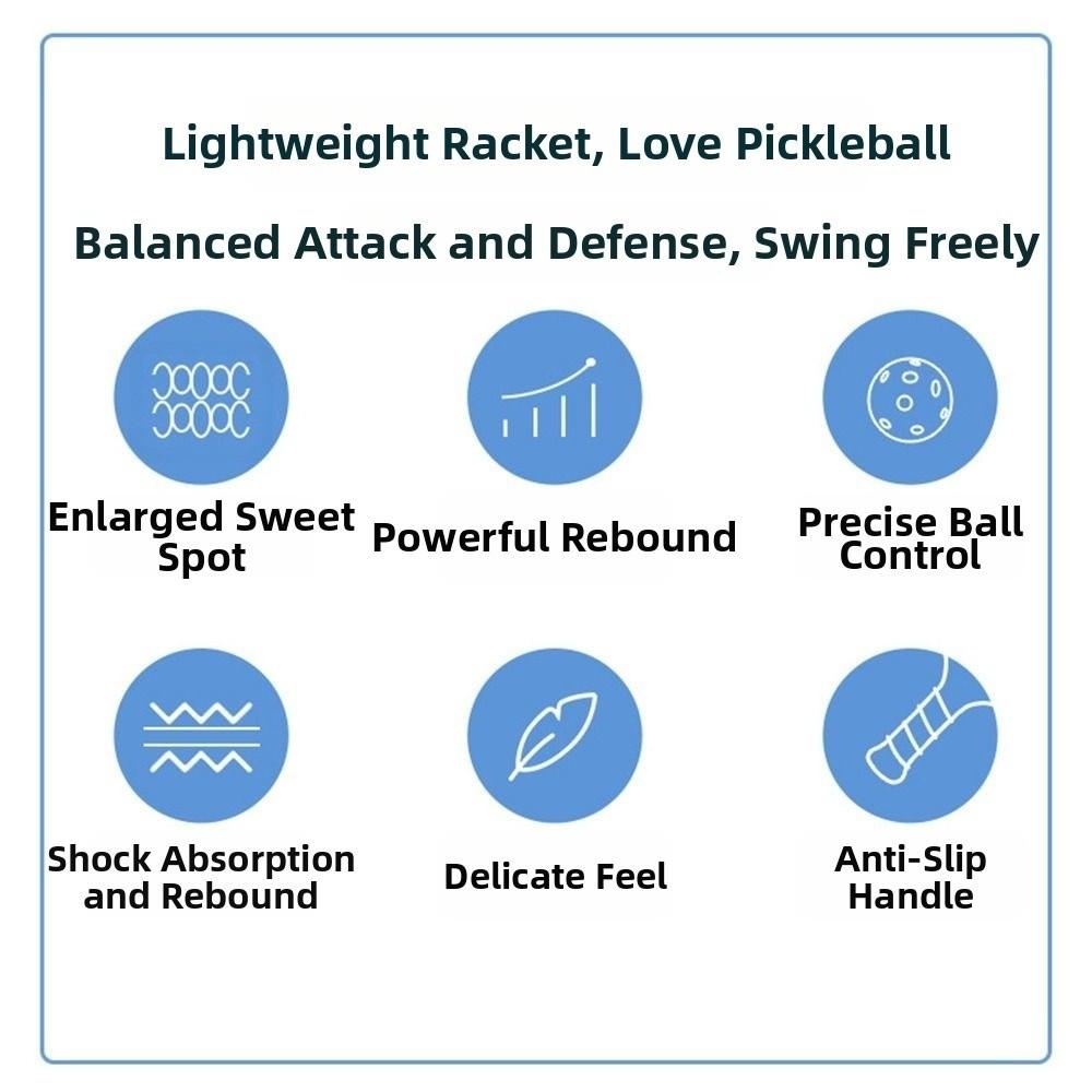 Lightweight Pickle Ball Rackets Honeycomb Core Pickleball Paddle Set  Outdoor Sports