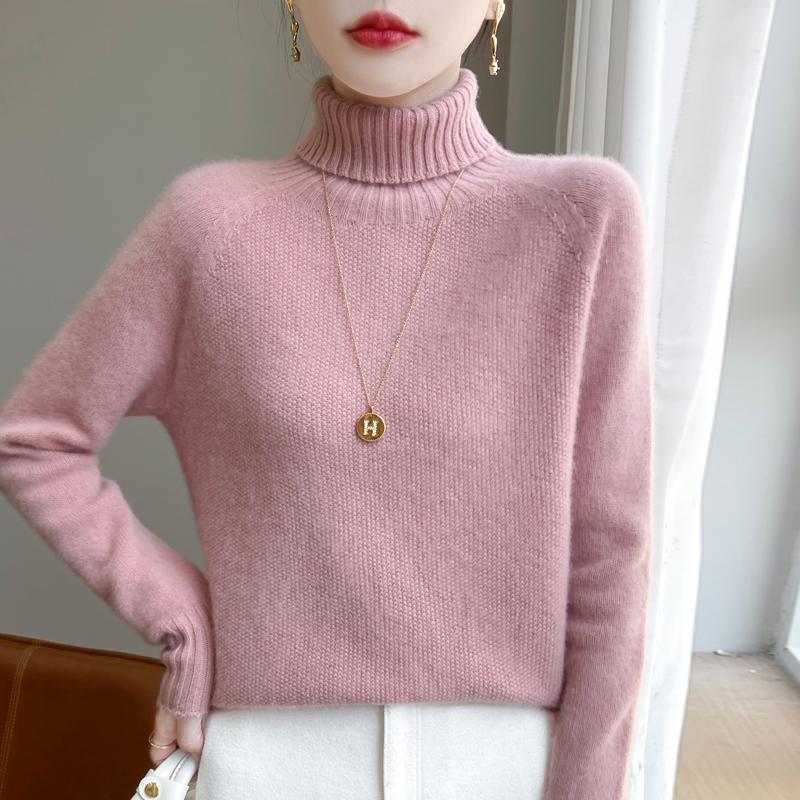Women's Cashmere Sweater Qinghe Cashmere 30% Cashmere 70% Wool Autumn and Winter Cashmere Thick Pullover Soft and Warm