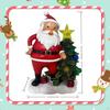 Solar Christmas Tree Lights Statue,Lighted Up Xmas Garden Centerpiece Miniature Figurine for
