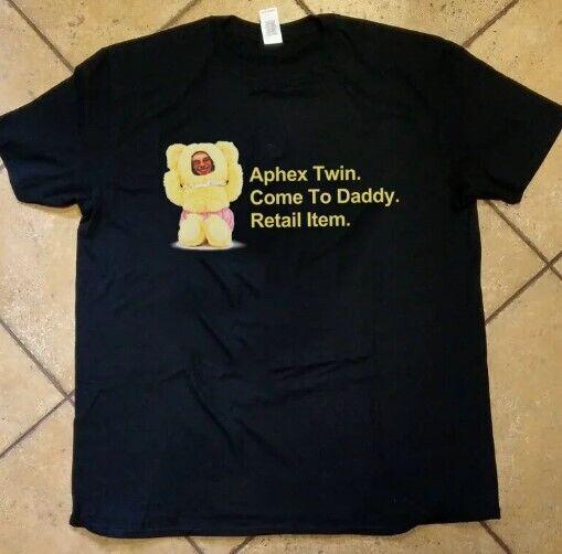 РАСПРОДАЖА Aphex Twin Come To Daddy Желтый Медведь Футболка, унисекс футболка Унисекс Футболка S
