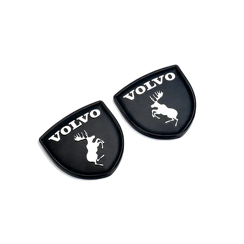 2 Stück Volvo Elch Logo Schild Abzeichen 3D Metall Aufkleber für Alle Auto Kofferraum Kotflügel - Auto Styling Dekoration Zubehör