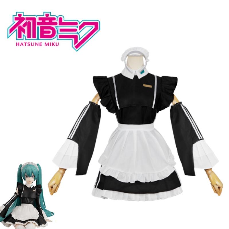 Hatsune Miku Maid Costume Sweet And Charming Black And White Dress For Cosplay Anime Fans