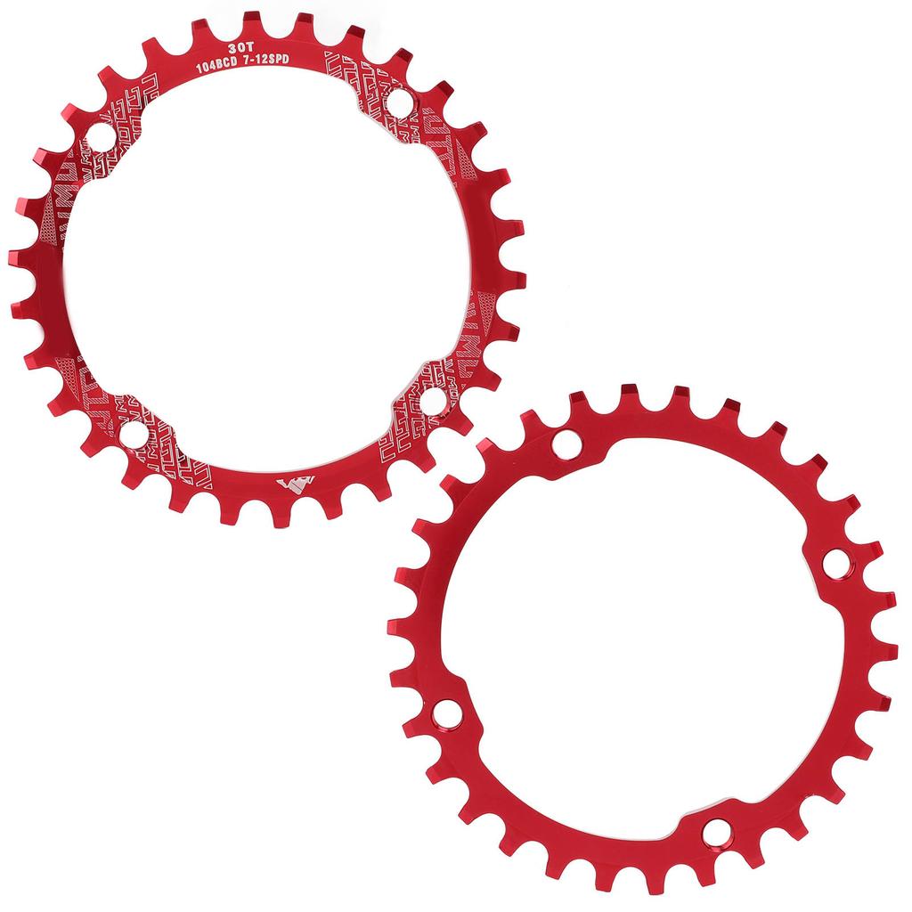 104BCD Single Speed Chainring Aluminum Alloy 30T Chainring Crank Accessories for Mountain BikeRed
