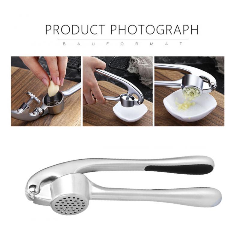 Zinc Alloy 304 Stainless Steel Garlic Press Manual Garlic Crusher Peel Garlic Cloves Mash Garlic Paste Crush Garlic