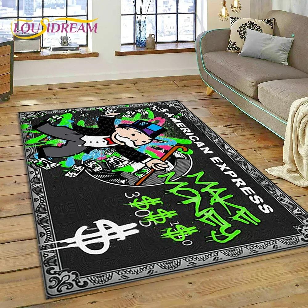Game Dollar Monopoly Cartoon Money Carpet Rug for Bedroom Living Room Home Sofa Decoration,Children Game Large Decor Floor Mat