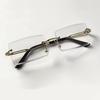 Fashion Rectangular Metal Rimless Women Glasses Gradient Glasses for Men Daily Life Eyewear Accessories
