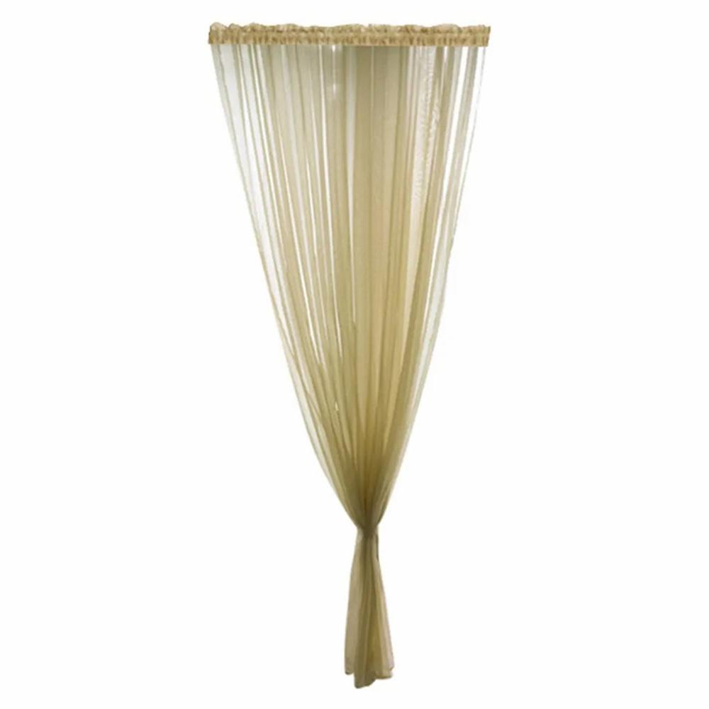 Однотонная прозрачная полиэстеровая штора для спальни и гостиной, 1x2 м J