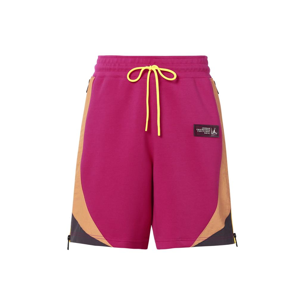 Jordan Side Zipper Logo Patch Lace-Up Mid-Rise Loose Straight Shorts Men Shorts Pink CZ4823-615
