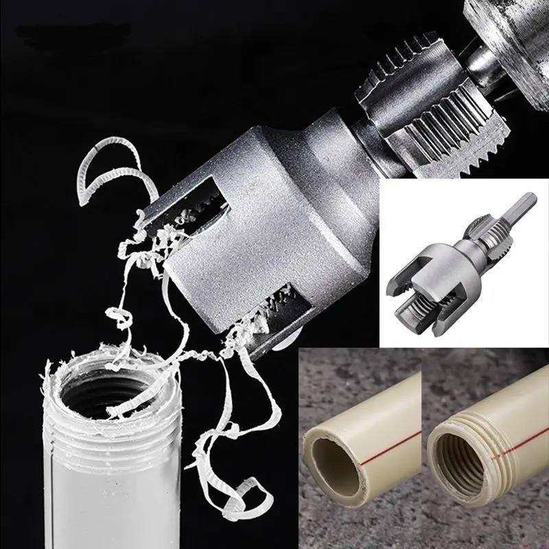 Pipe Thread Cutting Tool Water Pipe Inner Outer Integrated Wire Cutter Pipe Thread Tool Electric Drill 4/6 Points Water Pipe