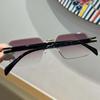 Retro Square Frame Sunglasses Eyewear Anti-UV Glasses Frameless Polarizing Lens Sunnies  Outdoor