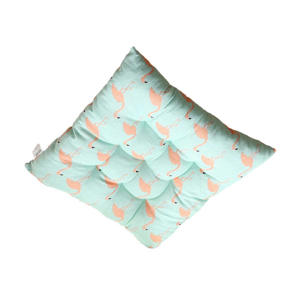 2Pcs Chair Seat Cushion Breathable Cotton Linen Washable Stool Pads Printed Chair Mats Home Car Soft Decorations