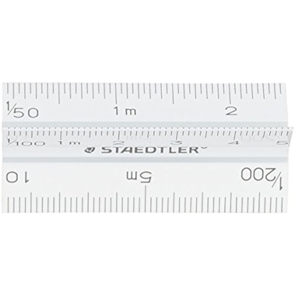 Staedtler Ruler Triangle Scale Aluminum Construction 987 30-13
