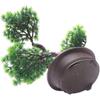 KOET Artificial Bonsai Pine Tree, 11Inch Faux Potted Plant Desk Display Fake Tree Pot Ornaments, Japanese Cedar Bonsai Plant for Home, Office