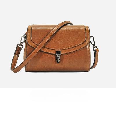 Wax Leather Women's Spring/Summer Small Shoulder Bag Mini Crossbody Bag Genuine Leather Small Bag