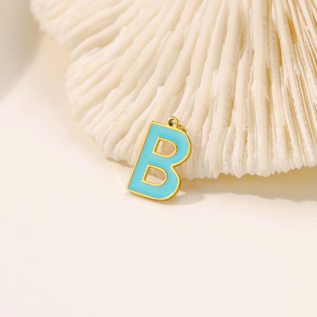 CARLIDANA Hot Sale New Style Hot Sale DIY Accessories Oil Drop Colorful Initial A -Z Letter Brand Stainless Steel Pendant Charms