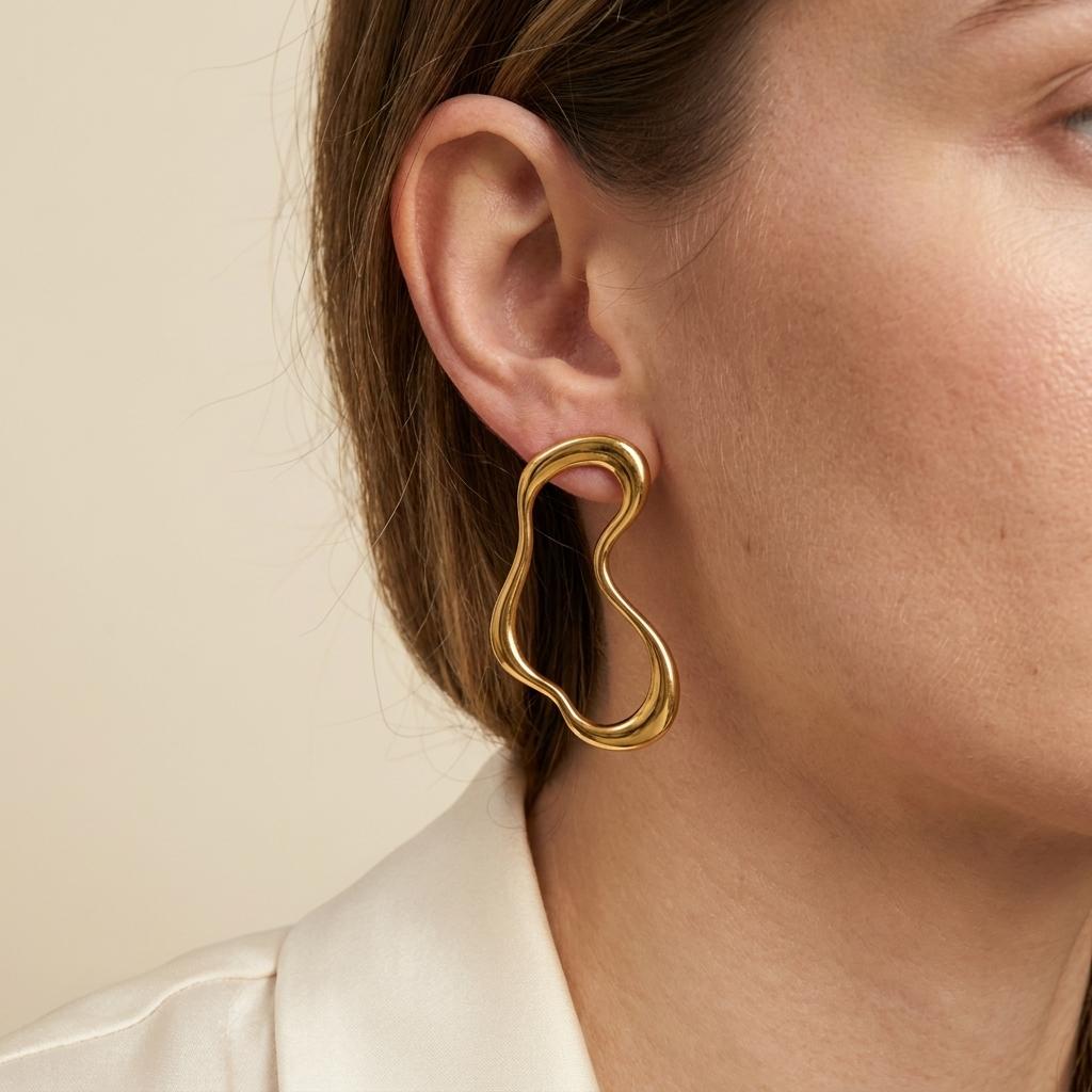 Minimalist Metal Irregular Hollow Pendant Earrings For Women Vintage Punk Stainless Steel Geometric Earring Party Jewelry Gifts