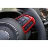 Car Steering Wheel Switch Button Trim 3PCS For Jeep Compass 2017- Bright Red