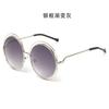 Vintage Round Oversized Sunglasses For Women Brand Designer Gradient Shades Metal Frame Lady Sun Glasses