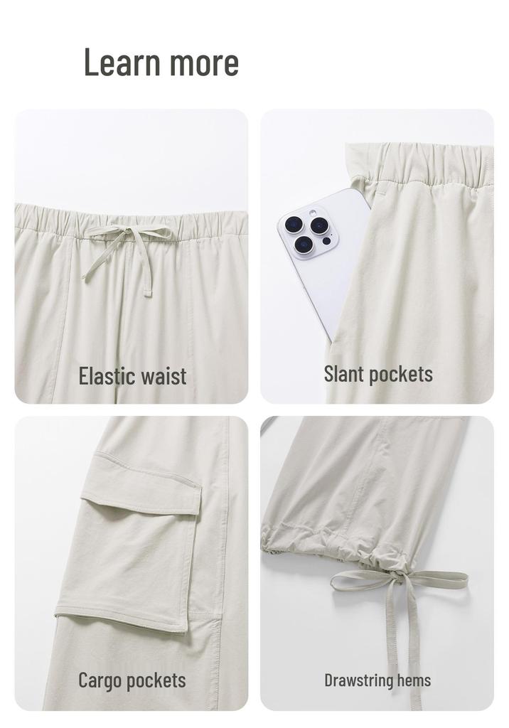 Women's Quick-Dry Cargo Pants: Straight-Leg, Cuffed, Breathable, Outdoor Fitness Wear