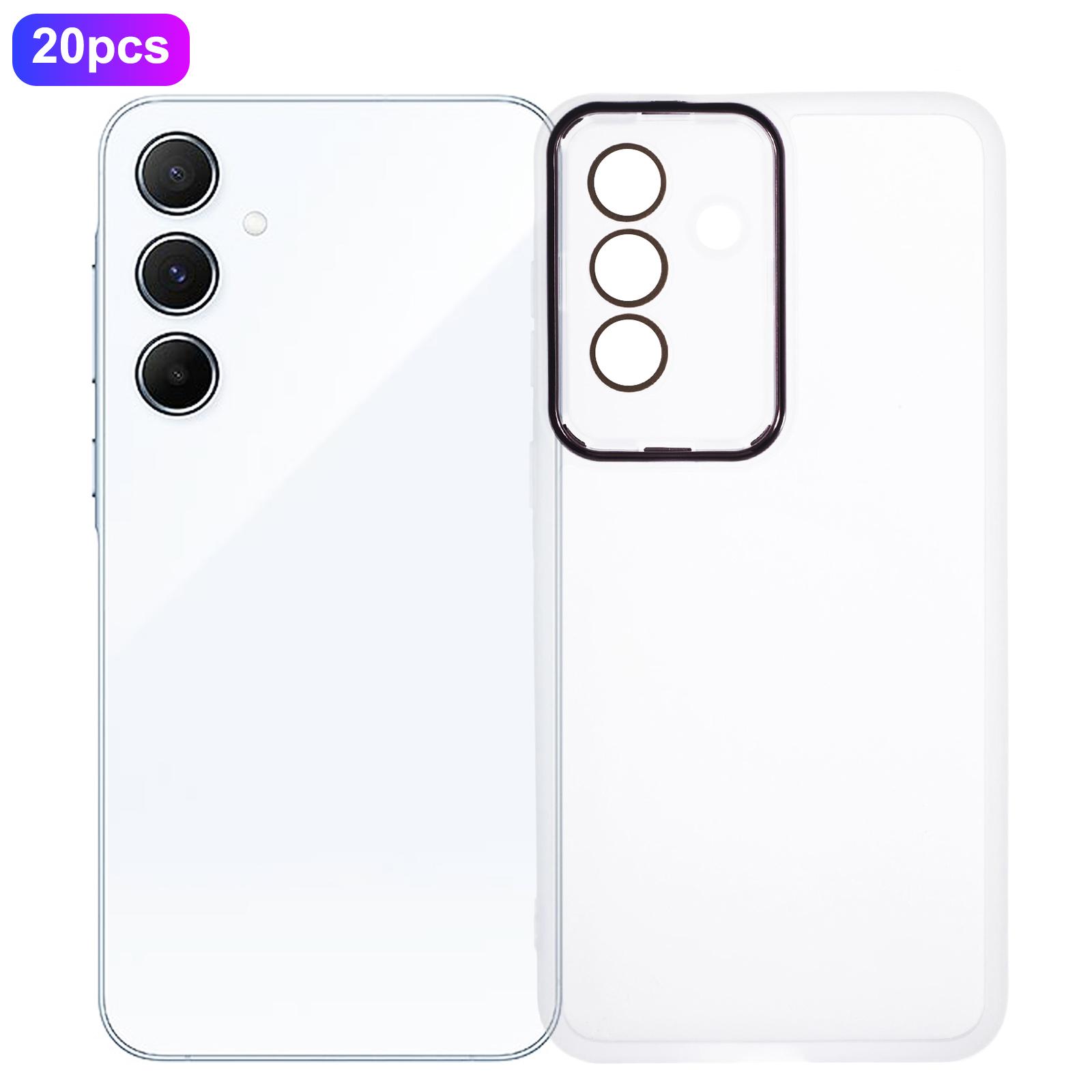 

Bulk Purchasing 20Pcs For Samsung Galaxy A26 5G Case Electroplated Camera Frame TPU Phone Cover Precise Cutouts Transparent White